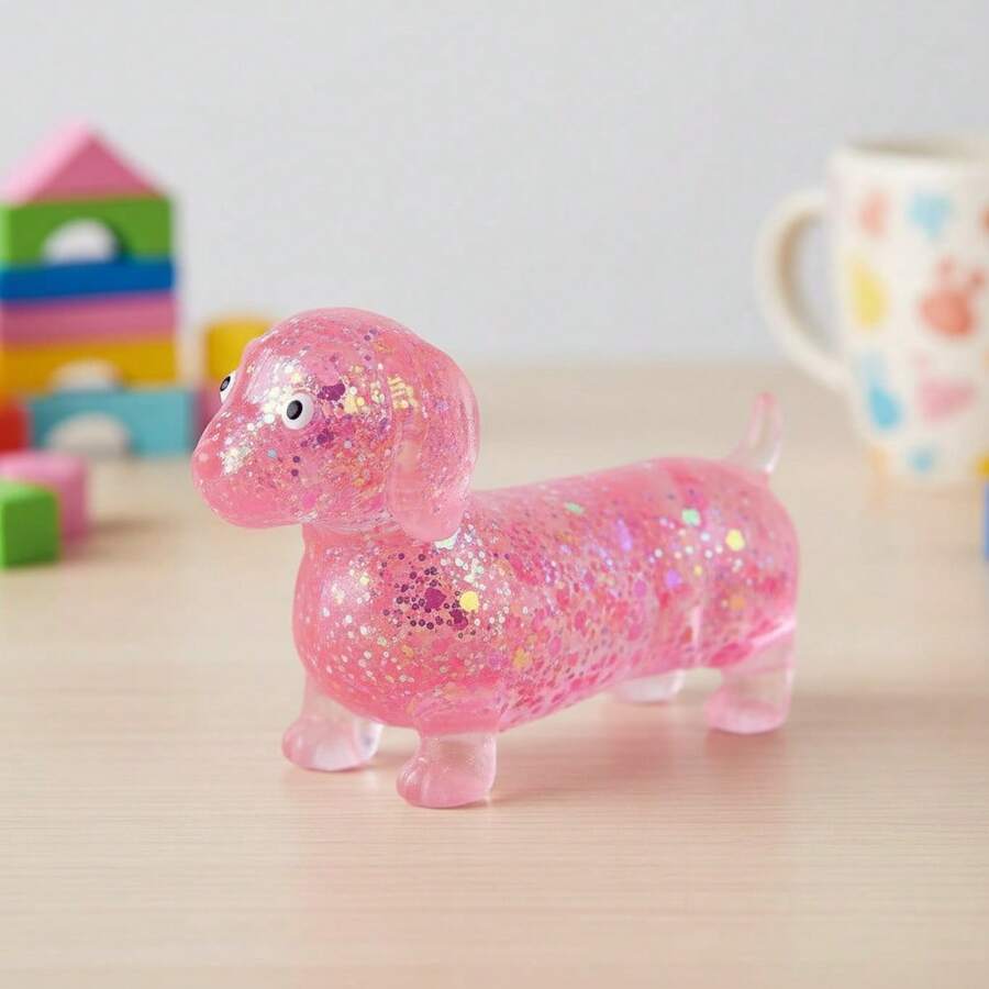 Maltose Dachshund Squishies Toy Mini Long Body Short Leg Sausage Dog With Amber Syrup Glossy Candy Like Finish Floppy Ears Sweet Smiling Face Slow Rising Stress Relief Squeeze Toy Soft TPR Decompression Pocket Size Portable Adorable Wiener Dog Figure For Kids Adult Birthday Party Gift Bag Filler Classroom Prize Office Desk Car Decoration Elastic Mochi Squishy Collectible Sensory Travel Friendly Sweet Syrup Candy Vibe - Hồng - Xem 1