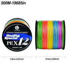YACUMA Dây câu PE bện 12 sợi, dài 500 mét/546 yard, độ bền cao, thích hợp cho câu cá nước ngọt và nước mặn, chống mài mòn, dễ ném. - màu xanh lá - Xem 5