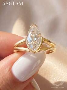 1 pieza Anillo versátil de plata de ley 925 con piedra ojo de gato, adecuado para el uso diario de niñas, ceremonia de boda, regalo para la novia - Ojo de caballo brillante - Ver 3