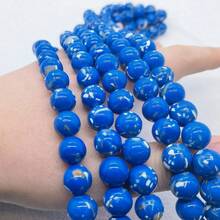 Hạt nhựa tròn màu xanh ngọc lam đậm, kích thước 4/6/8/10mm, hạt đệm phủ lớp bảo vệ dùng để tự làm vòng tay, vòng cổ, bông tai và đồ trang sức. - Màu xanh lam - Xem 3