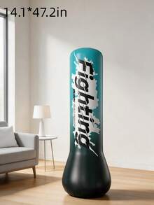 1pc Thick PVC Inflatable Punching Column, Inflatable Punching Bag, Inflatable Tumbler For Home Fitness, Adult Punching Column For Stress Relief And Exercise - Baby Blue - View 10
