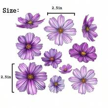 Purple Watercolor Flowers Set For Car Decal Waterproof Vinyl Peel And Stick Window Bumper Body Hood Bonnet Flower Decorative Car Sticker - Purple - View 5