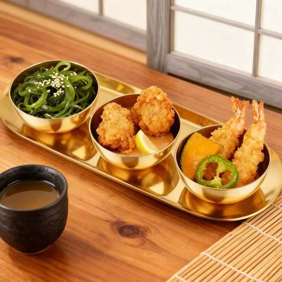 Bộ 4/8 bát và đĩa đựng nước sốt mạ vàng sang trọng, chất liệu thép không gỉ cao cấp, bộ đồ ăn thanh lịch, thích hợp cho Giáng sinh/Năm mới/Đám cưới/Ngày của Mẹ/Tiệc tùng.