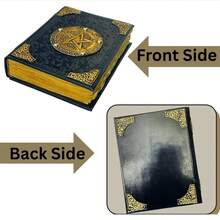 Handmade Leather Journal Vintage Grimoire Diary With Lock Wiccan Spellbook Book Of Shadows Witchcraft Journal Celtic Leather Notebook For Meditation Tarot And  The Black Pentacle Grimoire - 黑五芒星魔法書 - 查看 5