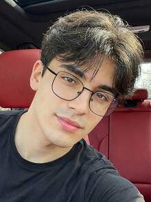 1副男士高品质方形金属框无度数眼镜，纤细镜框，精致优雅，休闲百搭，适合日常佩戴、通勤、阅读和办公场合，附赠眼镜盒 - 彩色 - 查看 11