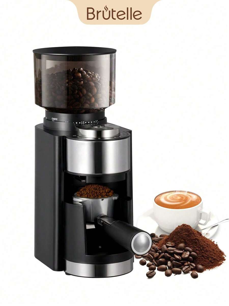 Brutelle Electric Coffee Grinder, Manual Espresso Coffee Bean Grinder, 25 Adjustable Grind Settings, Precise Dosing, Suitable For Home, Cafe, And Coffee Corner - View 1