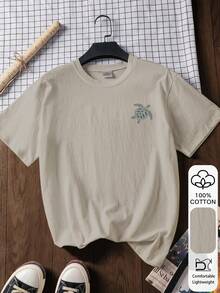 Ocean Calling & 海龜印花夏季女款休閒時尚 100% 純棉短袖上衣，圖案上衣，夏季 T 恤，女款 T 恤，夏季上衣，度假穿搭，海灘風格，夏季上衣，女裝，老錢風鄉村風，阿根廷，假期 - 灰色 - 查看 3