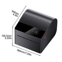 Phomemo A64M Bluetooth Shipping Label Printer 4x6, Wireless Thermal Label Printer With Built-In Paper Bin, High-Speed Inkless Printing For Small Business And Shipping Packages, Easy Setup, Compatible With Android And Windows Computers - Black Wireless Thermal Printer With Built-in Paper Tray + Orange Button - View 2