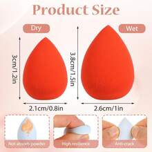 40 Pcs Mini, Soft Setting Face Puffs Multi-Colored Mini Concealer Sponge Cosmetic Makeup Tools Fot Foundation, Cream And Powder - White - View 2
