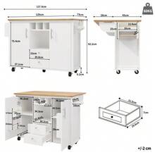 Kitchen Sideboard 120 X 73 (45) X 92 Cm - White - View 2