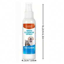 1 pieza Spray de limpieza dental de 120ml para gatos y perros - Spray de cuidado oral para mascotas: Limpia y cuida la boca, elimina el mal aliento y las manchas en los dientes (para perros y gatos) - Ver 6