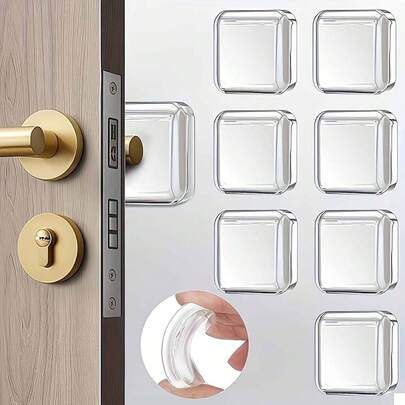 Bộ 3/6 miếng đệm chặn cửa chống va chạm - Miếng bảo vệ tường tự dính không cần khoan, miếng đệm giảm chấn đặc biệt cho tủ lạnh, tủ bếp, cửa văn phòng và nhà ở, có thể tái sử dụng, băng dính chắc chắn, giảm tiếng ồn và ngăn ngừa hư hại.
