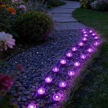 UMEUC 30LED Outdoor Solar Ground Lights, IP54  Weather-Resistant Pathway Lights For Garden Walkway, Yard, Patio, Camping, Party, Wedding, Festival Decorative Landscape Lighting - Purple - View 2