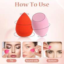 40 Pcs Mini, Soft Setting Face Puffs Multi-Colored Mini Concealer Sponge Cosmetic Makeup Tools Fot Foundation, Cream And Powder - White - View 5