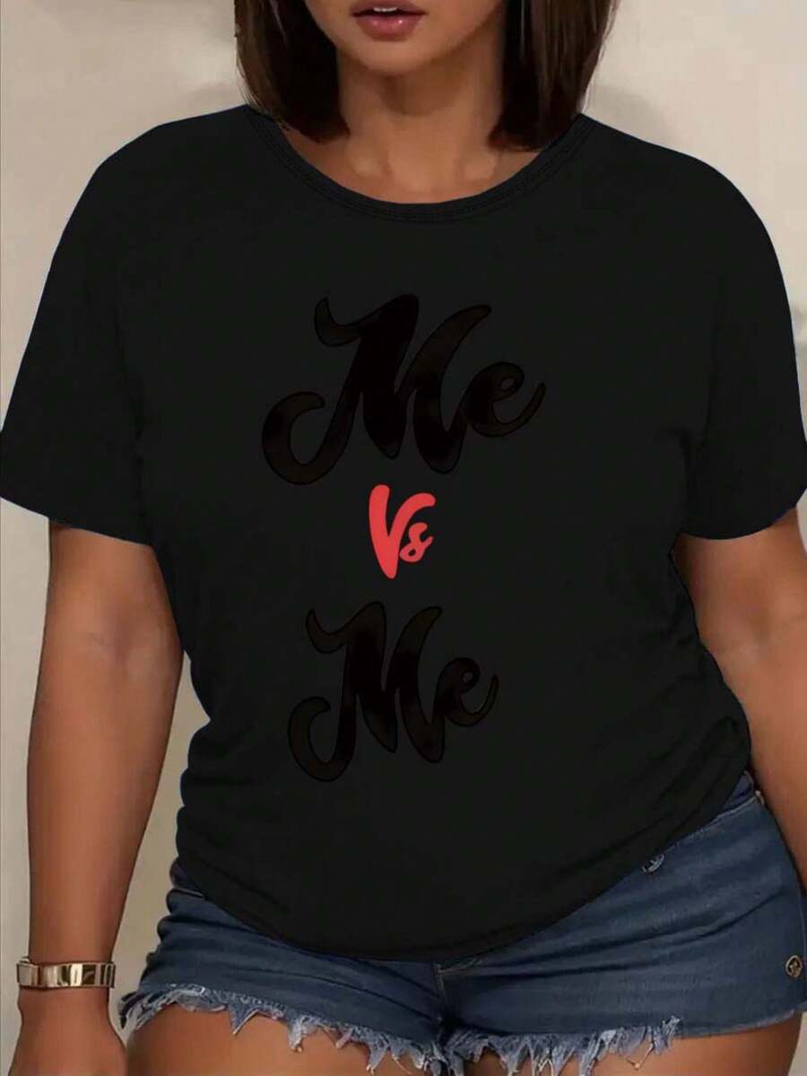 , Camiseta oversized 0-8XL mujer - Camisetas de cuello redondo de manga corta casual y en capas con impresión de letras A-Z (excluyendo Q, U) - ropa casual de todos los tiempos, Friendly, opciones de varios colores (lavable en máquina)