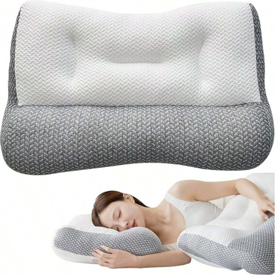 Cervical Neck Pillow For Sleeping , Ergonomic Side Sleeper Pillows For Uncomfortable Relief, Cervical Pillow For Neck Support, Deep Sleep Pilloow, Ergonomic Piillow For Neck And Shoulder, Pillow For Side, Back, Stomach Sleepers - White - View 1