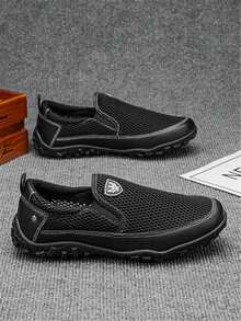 Giày lười nam, giày cho nam trung niên và người cao tuổi, giày casual nam unisex, giày công sở nam, thời trang đa năng, nhẹ và bền, phù hợp cho mọi mùa. - màu đen - Xem 3