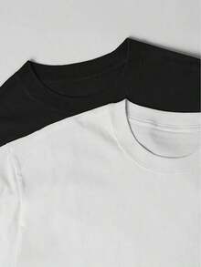1 pezzo, T-shirt estiva corta con stampa grafica per uomo e donna, stile Y2K, top casual, streetwear oversize, stile vintage Harajuku. - Nero - Visualizzare 3