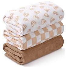 Baby Muslin Swaddle Blankets, Multi-Use Blanket For Washcloths, Burp Cloths, Bibs, Diapers, Stroller And Car Seat Cover - Nursery Gift For Baby - Multicolor - View 22