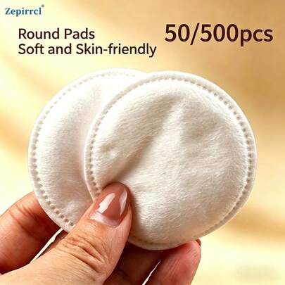 50/500 Stücke hochwertige runde Make-up Entfernungspads, weich, multifunktional, 3-lagig verstärkt, fusselarm, mit Kantendesign, Einweg-Make-up-Entferner für Gesicht, Augen und Lippen, Hautpflege, Gesichtsreinigung, Nagellackentferner