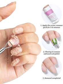 Bộ 5 que tẩy sơn móng tay bằng thép không gỉ, que làm sạch móng gel, dụng cụ làm móng có chấm, thích hợp cho móng tay và móng chân, màu bạc. - Nhiều màu - Xem 4