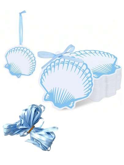 20 món đồ trang trí bàn tiệc cưới, phụ kiện tiệc bãi biển, thẻ quà tặng cô dâu kèm dây buộc.