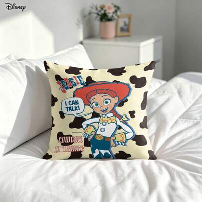 Chỉ bao gối trang trí hình Jessie trong phim Toy Story của Disney, họa tiết bò sữa (không kèm ruột gối) dành cho ghế sofa, phòng khách.