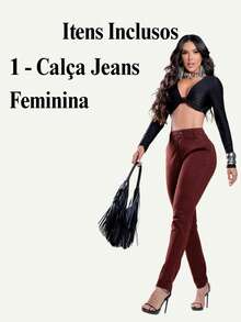 Super Luxurious Skinny Jeans With Elastane, High Waist, Butt-Lifting Pocket, Premium Fabric, Essential And Comfortable For Everyday Wear. - Rỉ Nâu - Xem 10