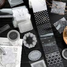 2m/Roll Cute Lace Themed Decorative Washi Tape, Vintage Creative Aesthetic Stickers, DIY Scrapbooking Craft Materials, Holiday Gifts, Personalized Scrapbook School Supplies - 5. Carved Relief - View 14