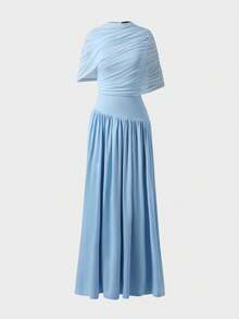 Vestido elegante y casual de estilo retro francés con cintura ceñida, ideal para citas, uso diario y bodas. Vestidos de verano para mujeres, atuendos de festival, vestidos para invitadas de boda, vestidos elegantes para mujeres - Azul - Ver 7