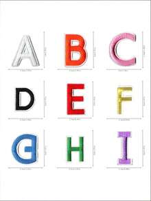 130 miếng vá chữ cái A-Z bằng vải không dệt polyester, thêu chữ cái, thích hợp cho mọi mùa. - 9921 - Xem 2