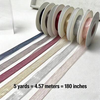5 Yards = 4,57 Mét = 180 Inches Ruy băng Organza có họa tiết | Dùng để gói trang sức | Gói quà hoa | Tự làm nơ | Trang trí tiệc & ngày lễ | Ngày Valentine | Ngày của Mẹ