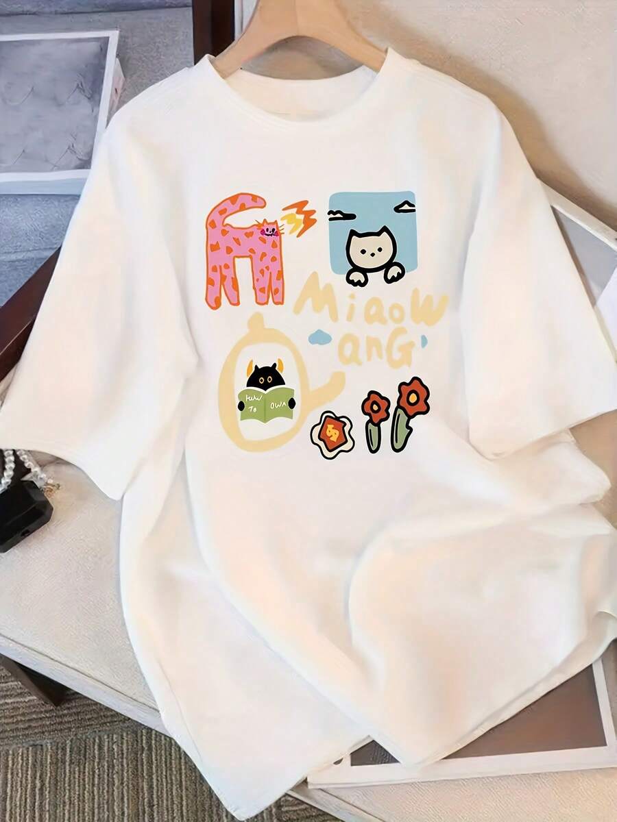 Women's Spring And Summer Short Sleeve T-Shirts - 白色 - 查看 1