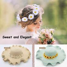Fresh And Sweet Style - Artificial Flowers - White Daisy Headband, Sunflower Headband. Suitable For Outdoor Weddings, Bridesmaid Looks, Lawn Parties, Unique Outfits, Valentine's Day Decor - Multicolor - View 8