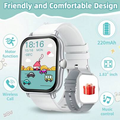 Đồng hồ thông minh màn hình cảm ứng HD 1.83 inch, unisex, pin 220mAh cho thời lượng sử dụng lâu dài, nhiều chế độ thể thao, dây đeo màu Morandi, thiết kế dây đeo kép, hỗ trợ gọi/nhận cuộc gọi, đếm bước chân, đếm calo, thông báo, đồng hồ thông minh đa chức năng, món quà Giáng sinh tuyệt vời.