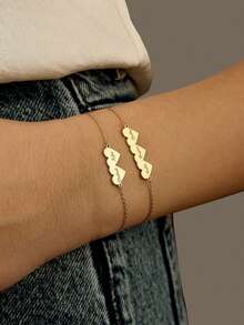 Una exquisita pulsera personalizada de acero inoxidable con grabado láser, un regalo único e ideal para novias, madres, familia y amigos - Multicolor - Ver 4