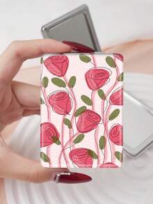 1 chiếc gương trang điểm gấp gọn nhỏ gọn lấy cảm hứng từ tranh vẽ hoa, chất liệu da PU nhẹ và di động, thích hợp cho du lịch, tụ họp, công sở, trường học, phù hợp cho mọi lứa tuổi. - Nhiều màu - Xem 12