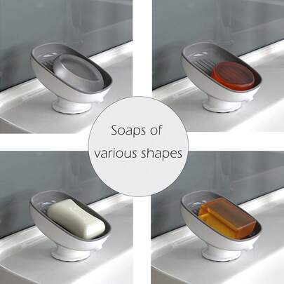 3pcs Soap Dish: Double-Layer Design, Convenient For Neatly Storing Soaps And Quickly Draining Water.