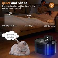 2.2L/74.4oz Wireless Smart Cat Water Fountain With Sensor - Rechargeable Pet Water Dispenser, Battery Powered - Black, Replacement Filters Available - 2.2L - View 6