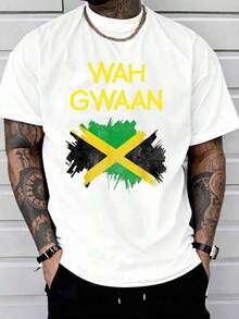 Wah Gwaan 100% Cotton T-Shirt With Jamaican Flag, Jamaican Pride, Reggae, Holiday Graphic Tee For Men And Women - 白色 - 查看 9