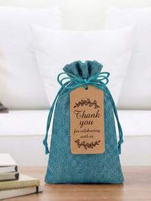 24pcs Gift Bags Set, 24pcs Linen Drawstring Pouches With Kraft Paper Tags, Reusable Linen Bags For Jewelry, Wedding Favors, Crystals, DIY Crafts - Multicolor - View 8