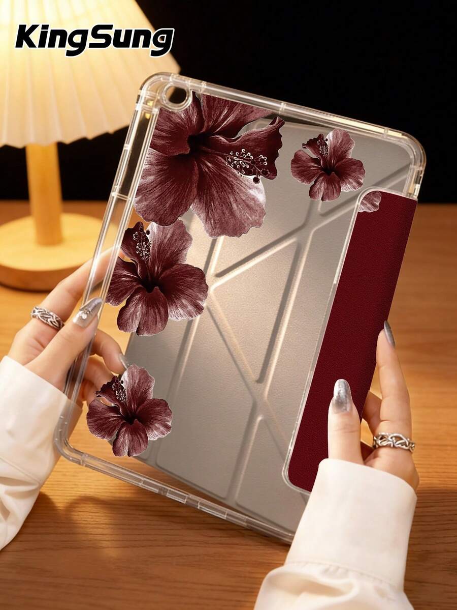 Kingsung Ốp bảo vệ dạng gập hai mặt hình chữ Y họa tiết hoa cúc, phủ lớp chống trầy xước, trong suốt như pha lê, phù hợp cho máy tính bảng/ Mini 6/7/9.7/10.2/10.5/10.9/12.9/Pro 11, thế hệ thứ 10. Hỗ trợ điều chỉnh đa góc, sáu phương pháp đặt, khe cắm bút tích hợp, mặt lưng trong suốt, chống rơi vỡ, tự động bật/tắt màn hình. Phù hợp với Kindle Paperwhite thế hệ thứ 12 phiên bản 2024, Kindle thế hệ thứ 11 phiên bản 2022, dòng Clara Color.