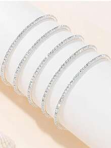 Cadena para el brazo de mujer, pulsera brazalete para el Body, apta para usar a diario y en festivales - 3 row silvery - Ver 4