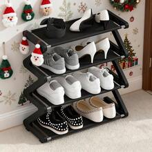 1PC Four-Tier Z-Shaped Shoe Rack - Durable Plastic Floor Standing Storage Organizer, Easy Assembly, Space-Saving Design For Home & Dorm, Stackable Multi-Functional Shelf Ideal For Living Room And Hallway - No Tools Required - Multicolor - View 6