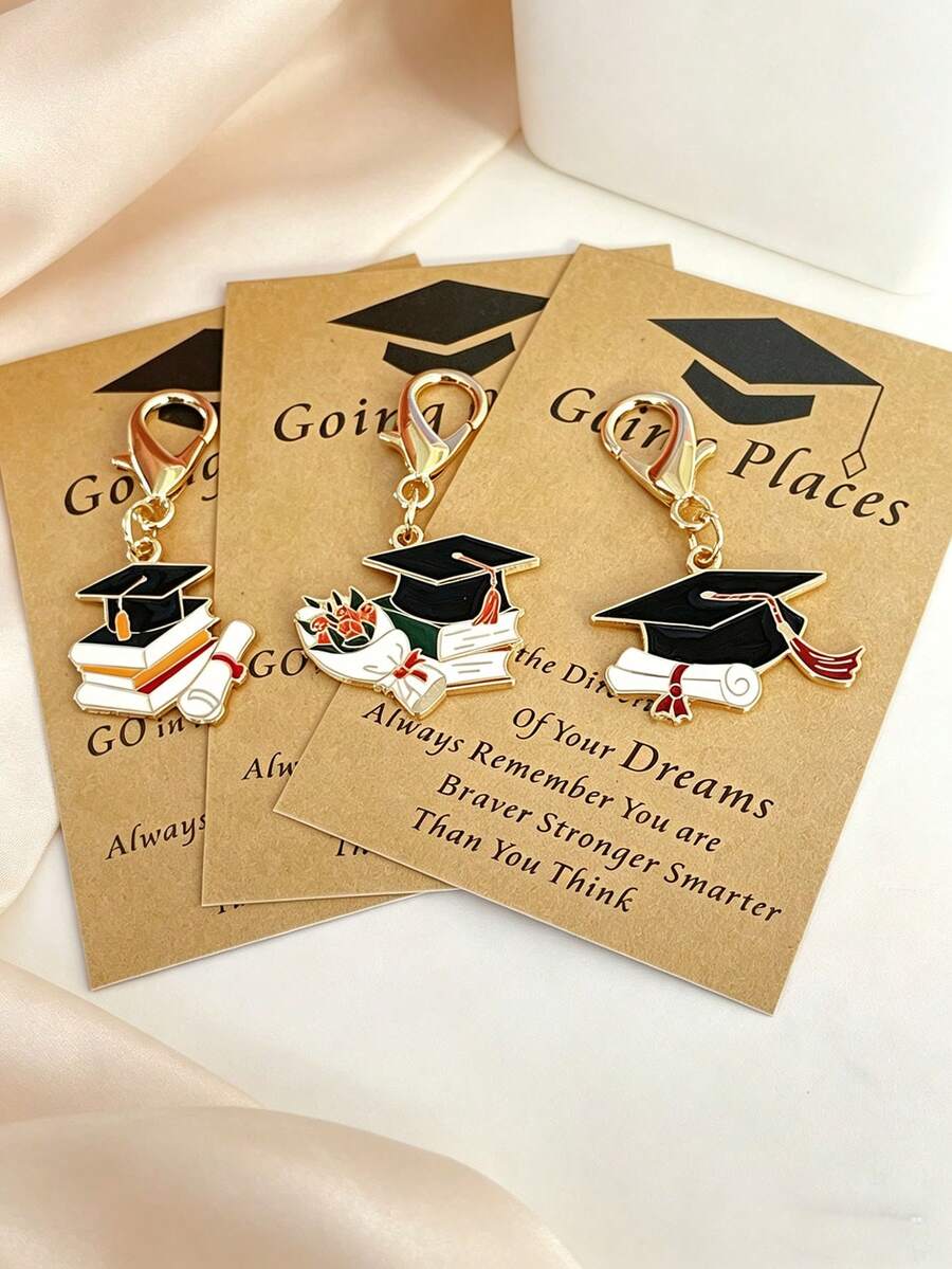 10 pièces Ensemble de porte-clés en forme de mortier,Cadeau commémoratif pour les anciens élèves,Cadeau pour elle/lui -Porte-clés avec cartes de motivation pour l'anniversaire,Cadeaux de rentrée scolaire - Multicolore - Voir 1