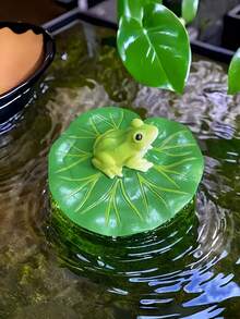1個蓮花園浮動青蛙裝飾，樹脂慵懶青蛙雕像，適用於池塘、游泳池、庭院、戶外裝飾，可愛青蛙雕像禮物送給青蛙愛好者 - 多色 - 查看 7
