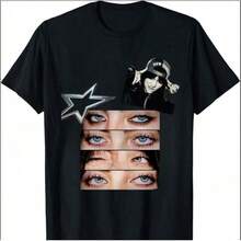 Music Tour T-Shirt Q01 Family Fan Billie Shirt Gift For Fans Streetwear Men's Personalized Print Short Sleeve T-Shirt, Comfortable & Breathable, Summer Style-Vintage Street Style Unisex Loose Cotton Short Sleeve Crew Neck T-ShirtMen Women T-Shirt Print Tee,Sommer,Sommer Outfit Damen,Sommer Tops,Muttertag,Festival,Sport,Urlaub,Tops Damen - Đen 7 - Xem 1