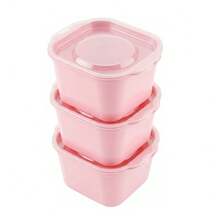 Set Of 3 PP5 280ml Plastic Containers For Microwave And Dishwasher - 粉色 - 查看 6