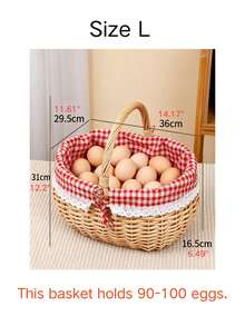 1 giỏ picnic thủ công, giỏ mây tự nhiên, giỏ picnic kiểu mộc mạc có nắp và tay cầm, thích hợp cho dã ngoại, tiệc tùng và tiệc nướng BBQ, giỏ, giỏ đan, giỏ mây, giỏ quà tặng, giỏ mây, dã ngoại, giỏ có tay cầm - Không mui - Xem 17