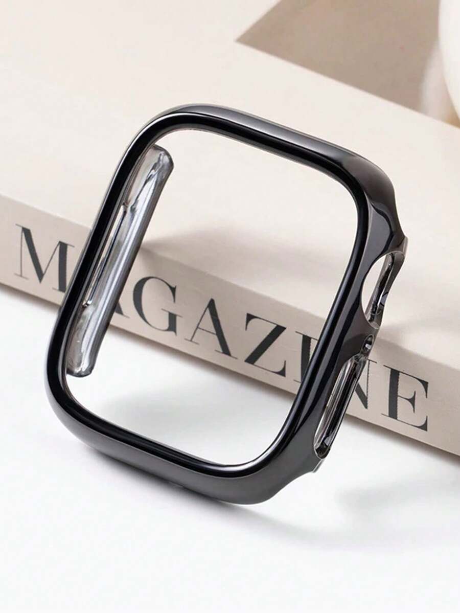1個中性黑色電鍍保護殼（不含螢幕保護貼）適用於Apple Watch Series Ultra/SE/11/10/9/8/7/6/5/4，超薄硬PC防摔保護殼框架適用於Apple Watch 40/41/42/44/45/46/49mm，智慧手錶配件